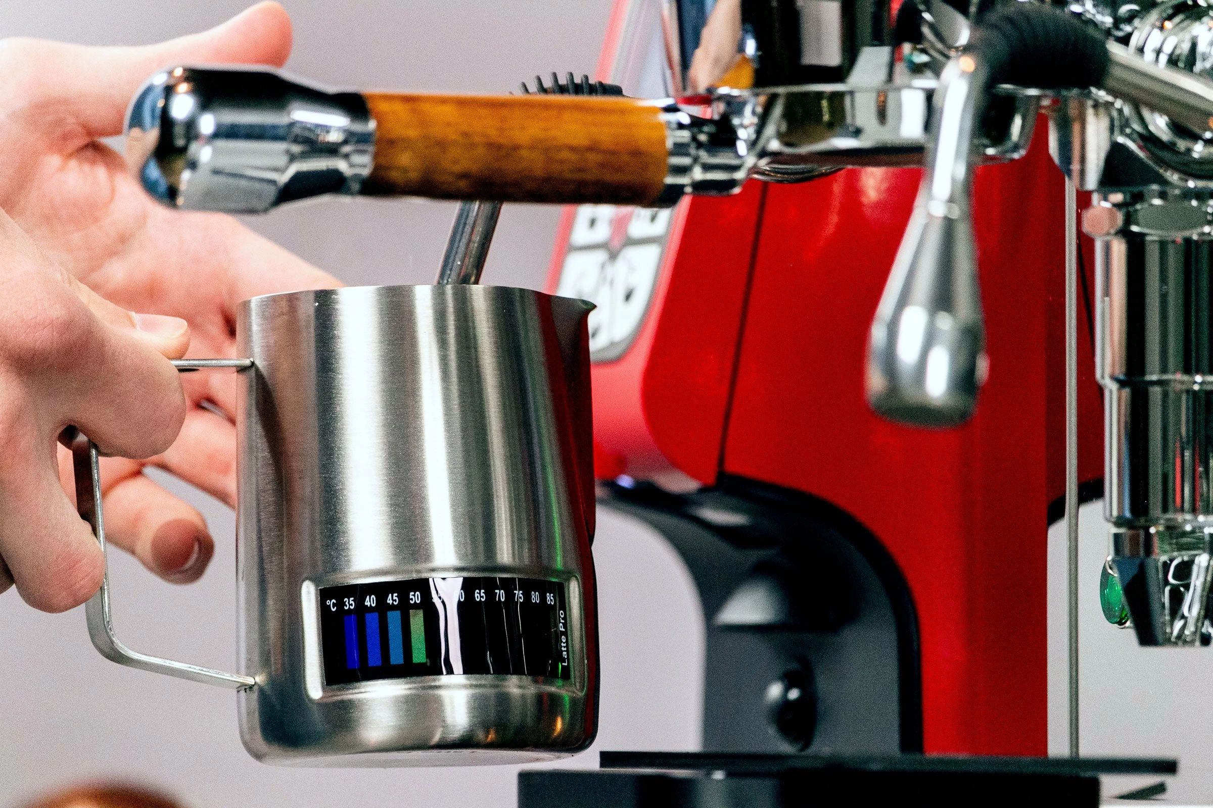 Rhino Coffee Gear Rhino Temperature Reading Milk Frothing Pitcher 10 Rhino Coffee Gear Rhino Temperature Reading Milk Frothing Pitcher