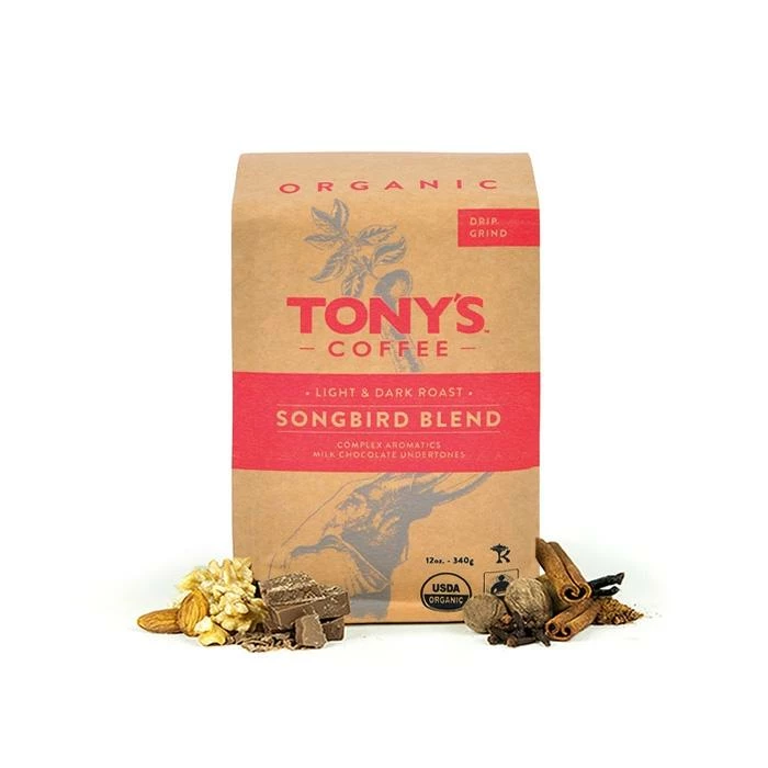 Tony's Coffee Songbird Blend Fair Trade & Organic Coffee 3 Tony's Coffee Songbird Blend Fair Trade & Organic Coffee